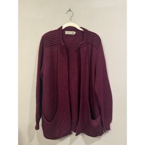 Peruvian Link Burgandy 100% Alpaca Cardigan Burgandy One Size